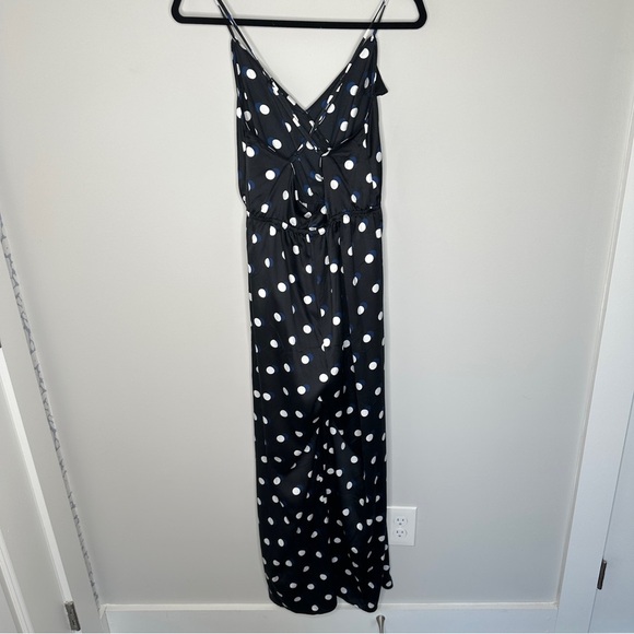 New Victoria’s Secret Black‎ Polka Dot Wide Leg Jumpsuit Size Small  Lounge Sexy - Picture 7 of 11